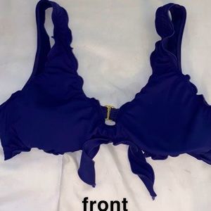 NAVY BLUE RUFFLED TIE UP BIKINI TOP!!💙🦋🚙🐬🥏